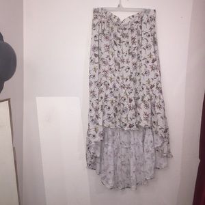Floral high-low skirt
